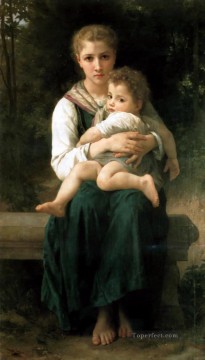 Hermano y hermana realismo William Adolphe Bouguereau Pinturas al óleo